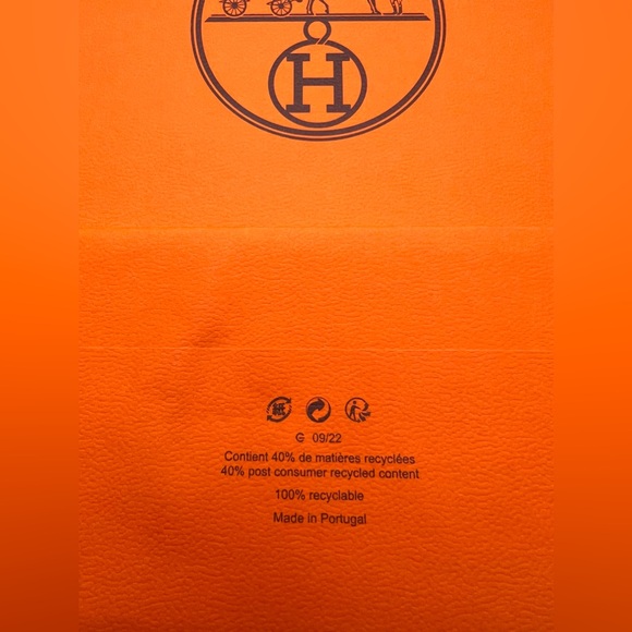 Hermès Empty Orange Shopping Gift Tote Bag 12x12x3.8 in - Picture 6 of 7